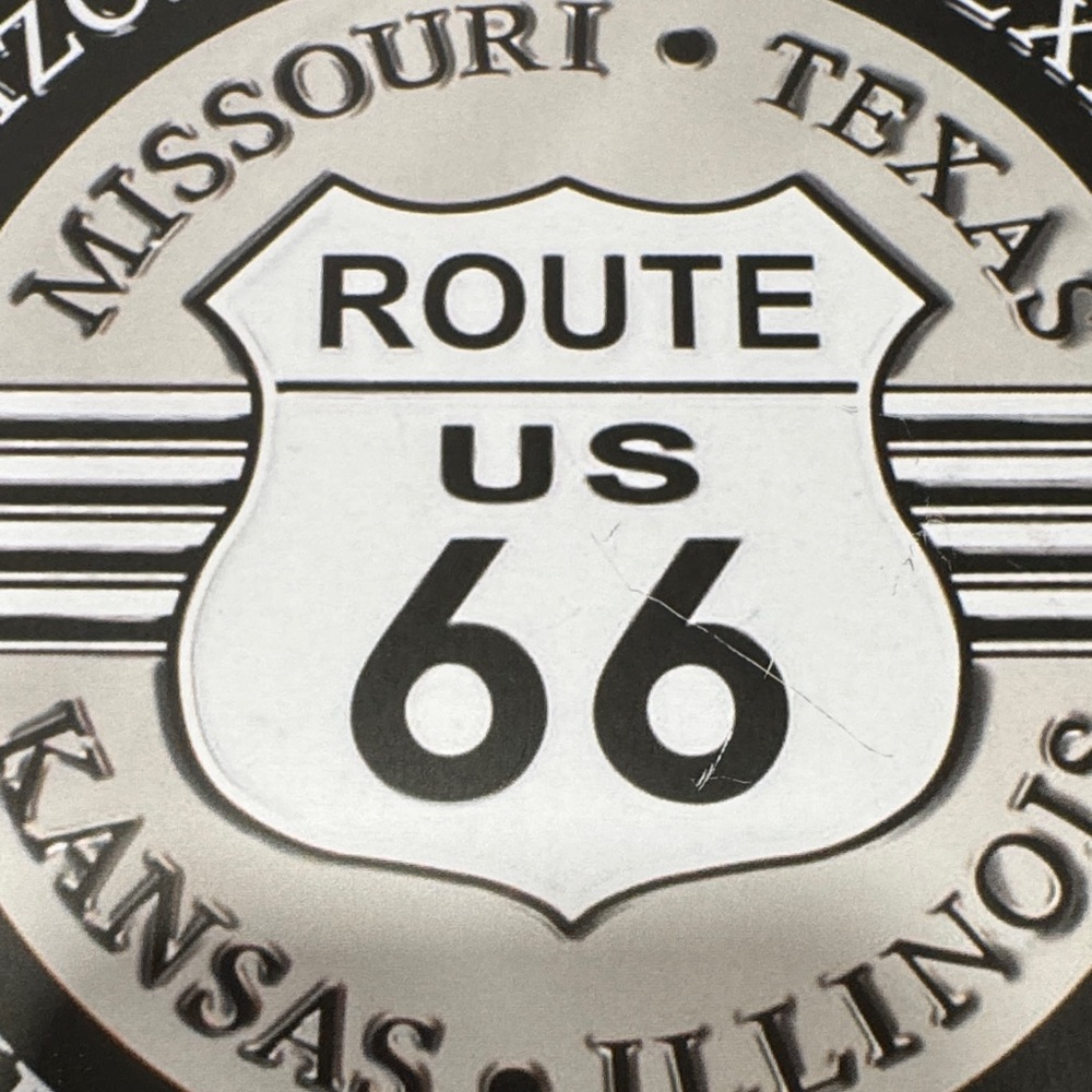 Vintage Route 66 Metal Sign - Black and White - Picture 8 of 10